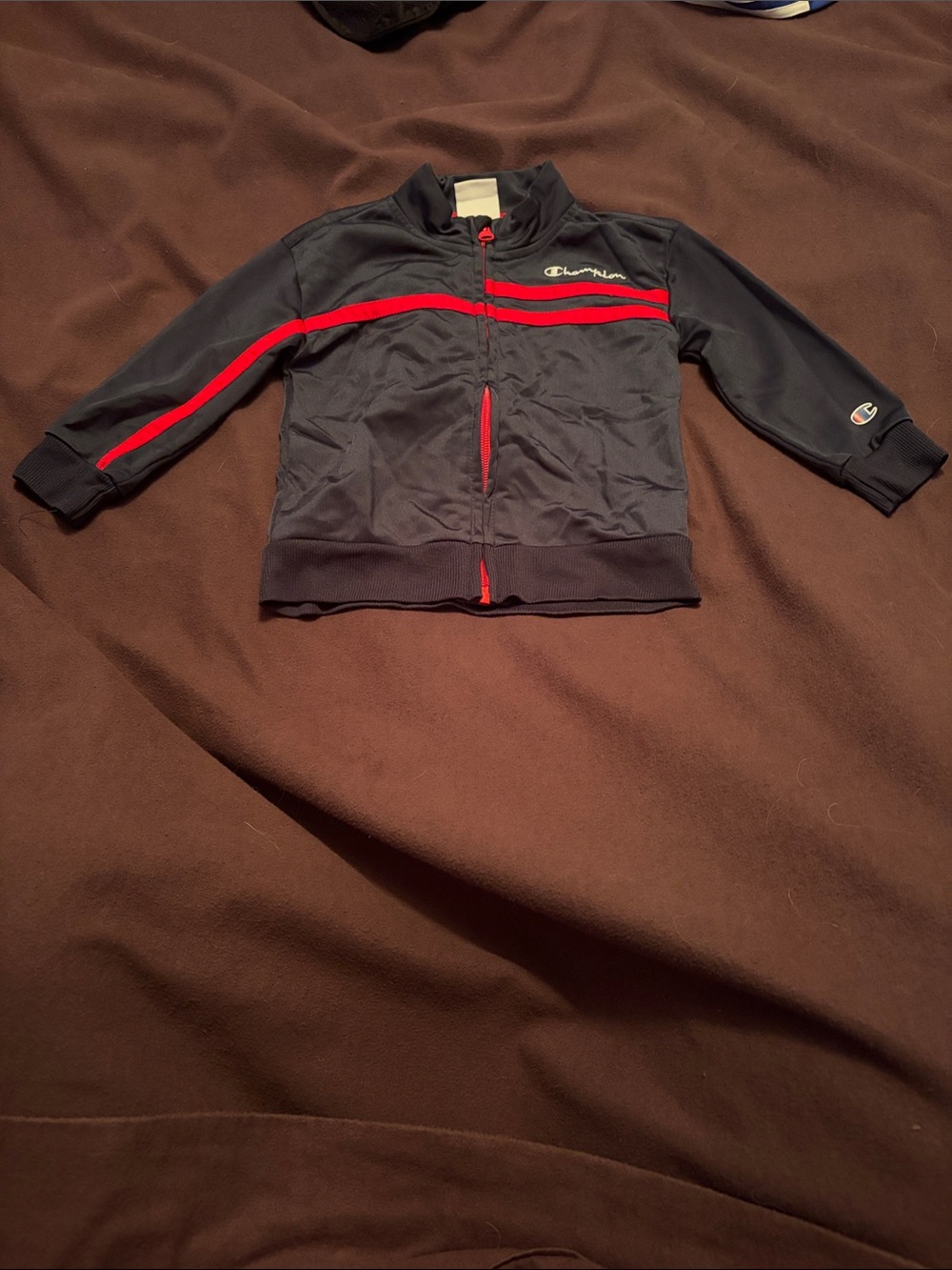 Champion Navy and Red Kids Zip-Up Athletic Jacket